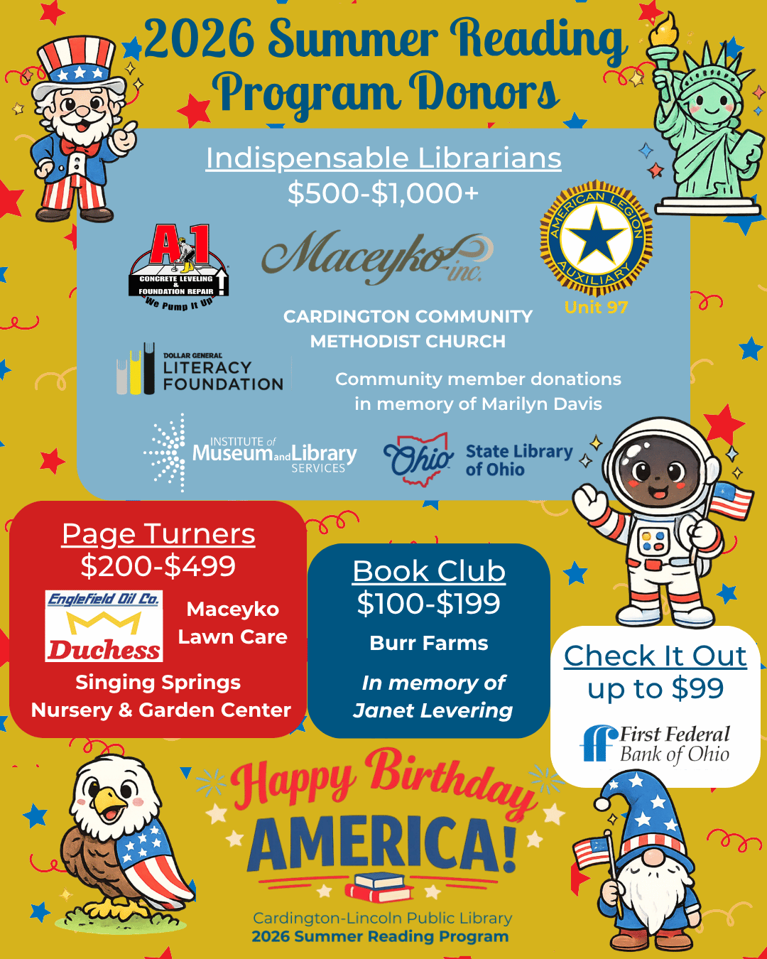 summer reading program donors