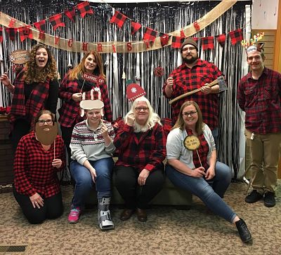 Library Staff Takes a Fun Holiday Picture