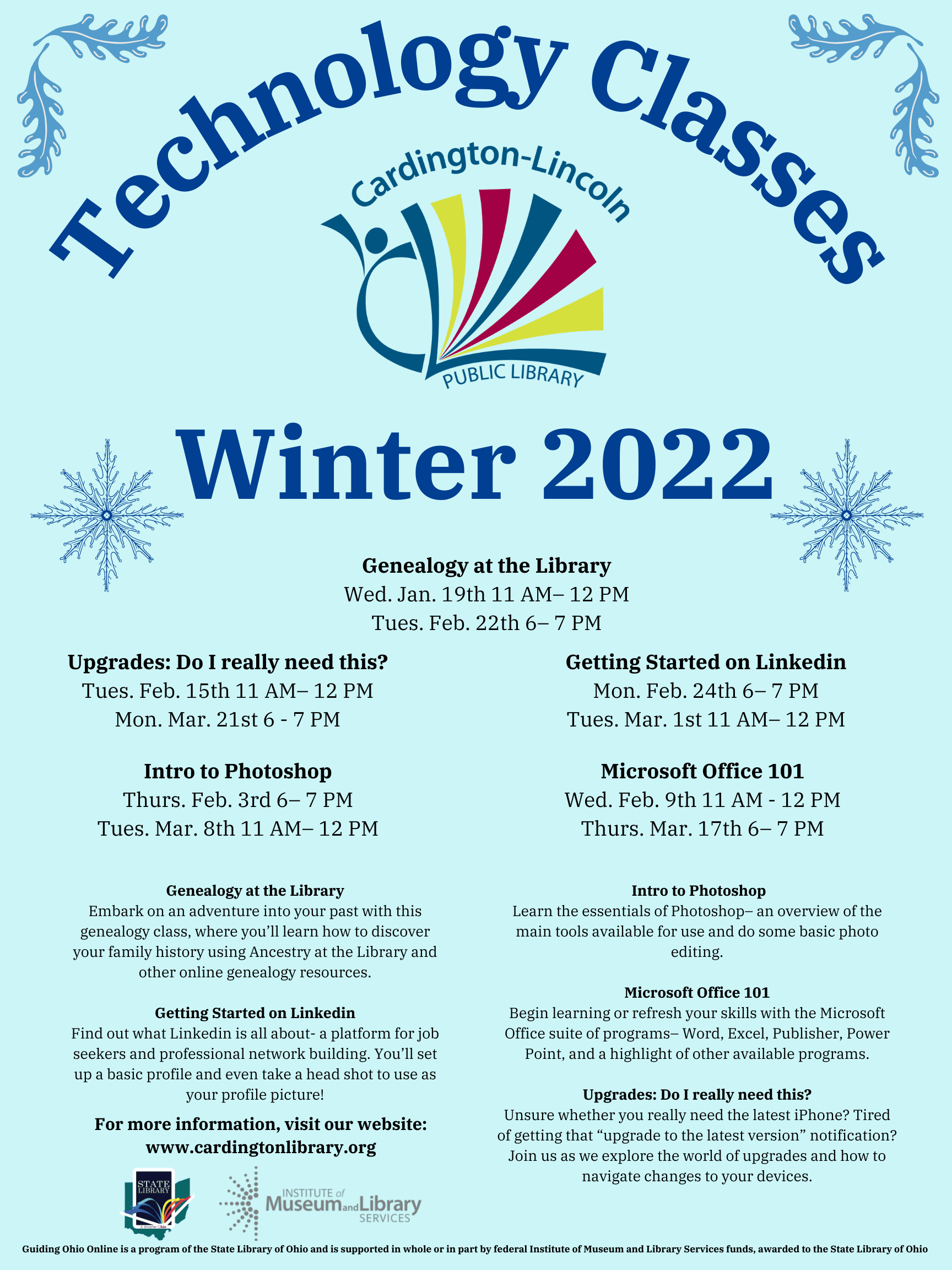 Winter Technology Classes 2022