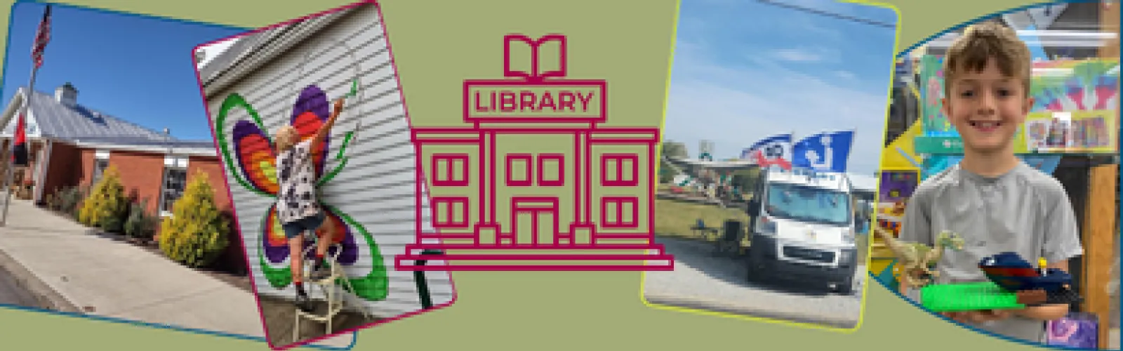 library building and patrons